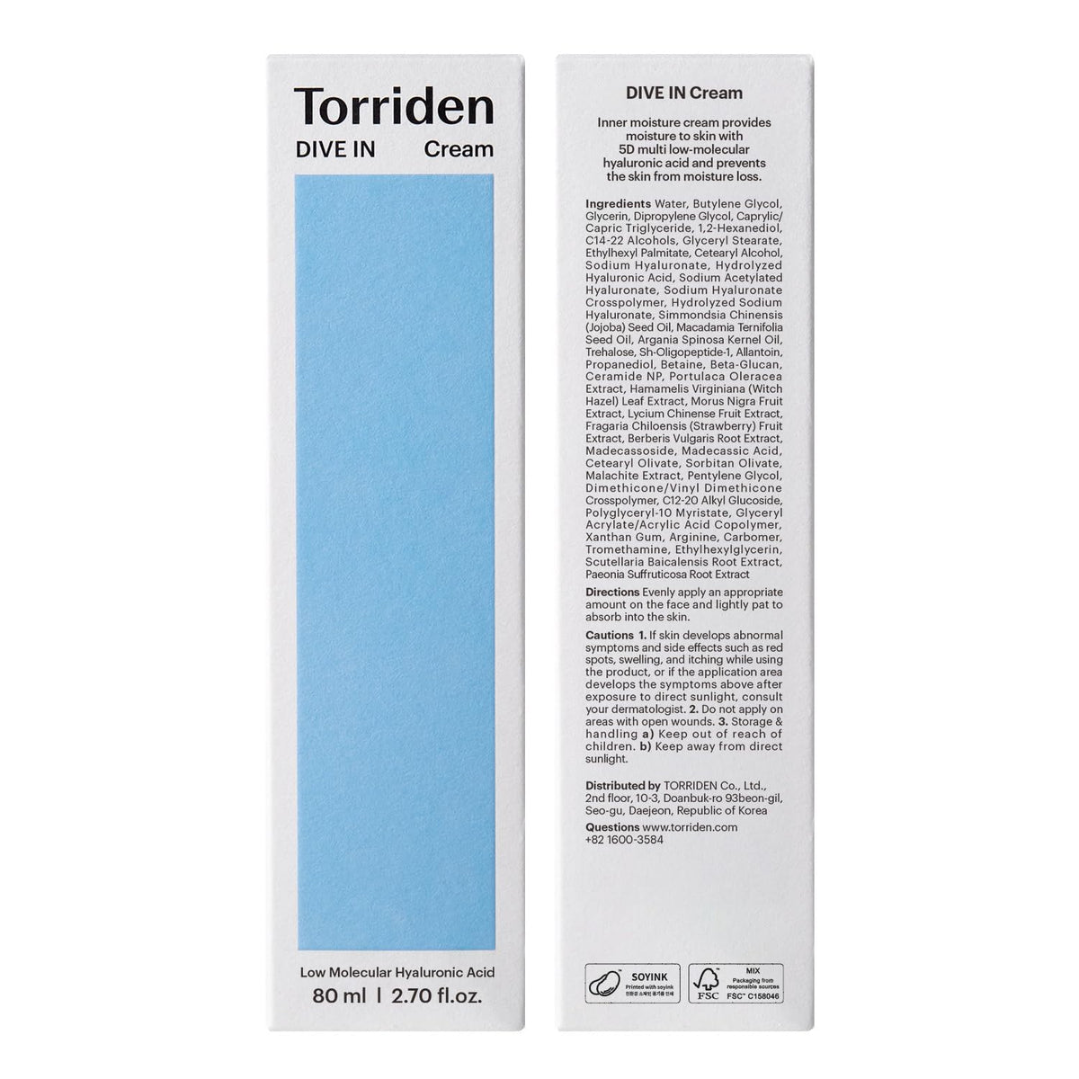 Torriden DIVE IN Cream 80ml - Lahab Beauty | لهب بيوتي