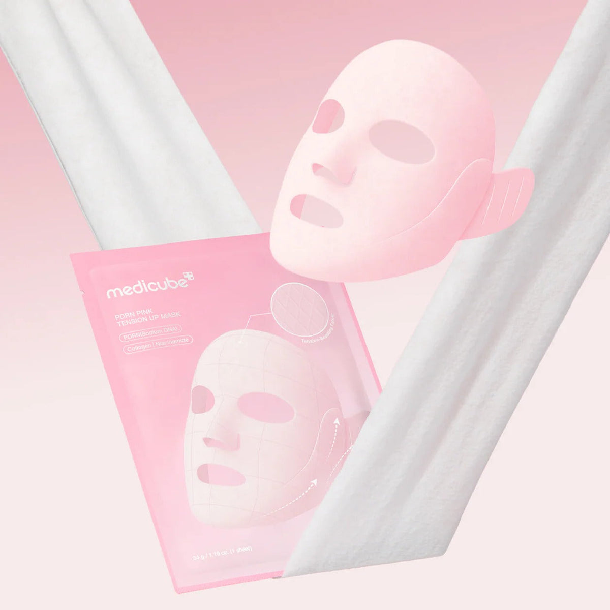 Medicube PDRN pink tension up mask 4EA- 34g - Lahab Beauty | لهب بيوتي