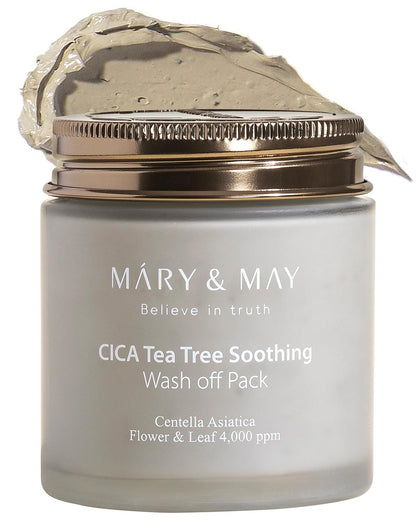 Mary&May Vegan Cica Tea Tree Soothing Wash Off Pack - 120g - Lahab Beauty | لهب بيوتي