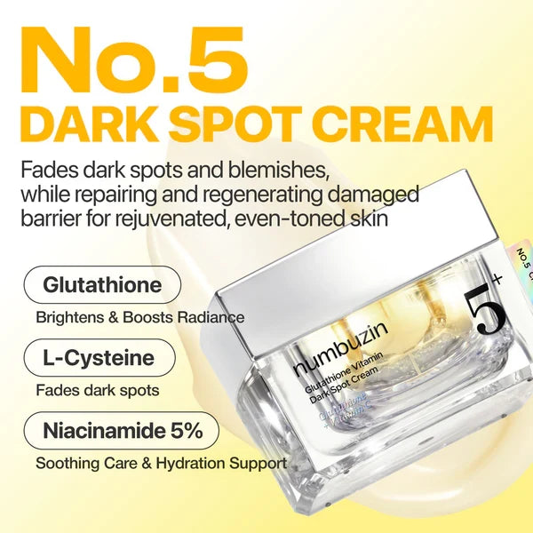 numbuzin No.5+ Glutathione Vitamin Dark Spot Cream - Lahab Beauty | لهب بيوتي