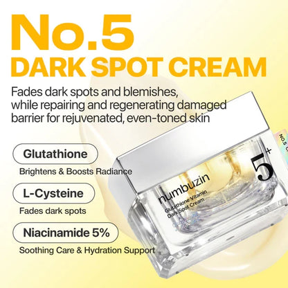 numbuzin No.5+ Glutathione Vitamin Dark Spot Cream - Lahab Beauty | لهب بيوتي