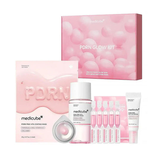 MEDICUBE PDRN Pink Glow Kit – Radiant Pink Glass Glow Routine - Set / Kit - Lahab Beauty | لهب بيوتي