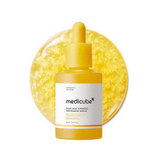MEDICUBE Kojic Acid Turmeric Niacinamide Serum – Glow & Calm Radiance | 30 ml - Lahab Beauty | لهب بيوتي