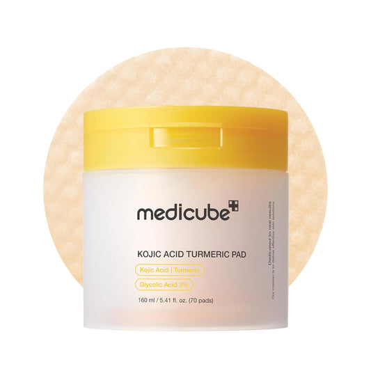 MEDICUBE Kojic Acid Turmeric Pad – Brightening & Soothing Glow-  70 Pads - Lahab Beauty | لهب بيوتي