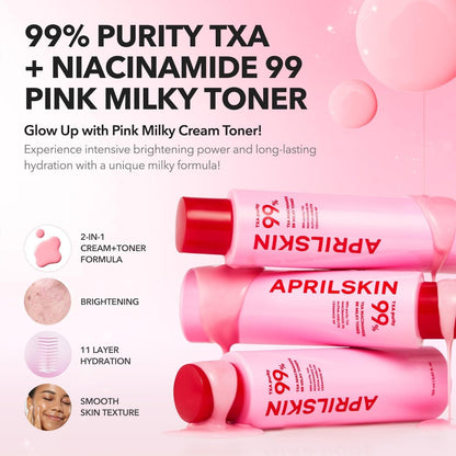 APRILSKIN TXA + Niacinamide 99 Pink Milky Toner -  150ml - Lahab Beauty | لهب بيوتي