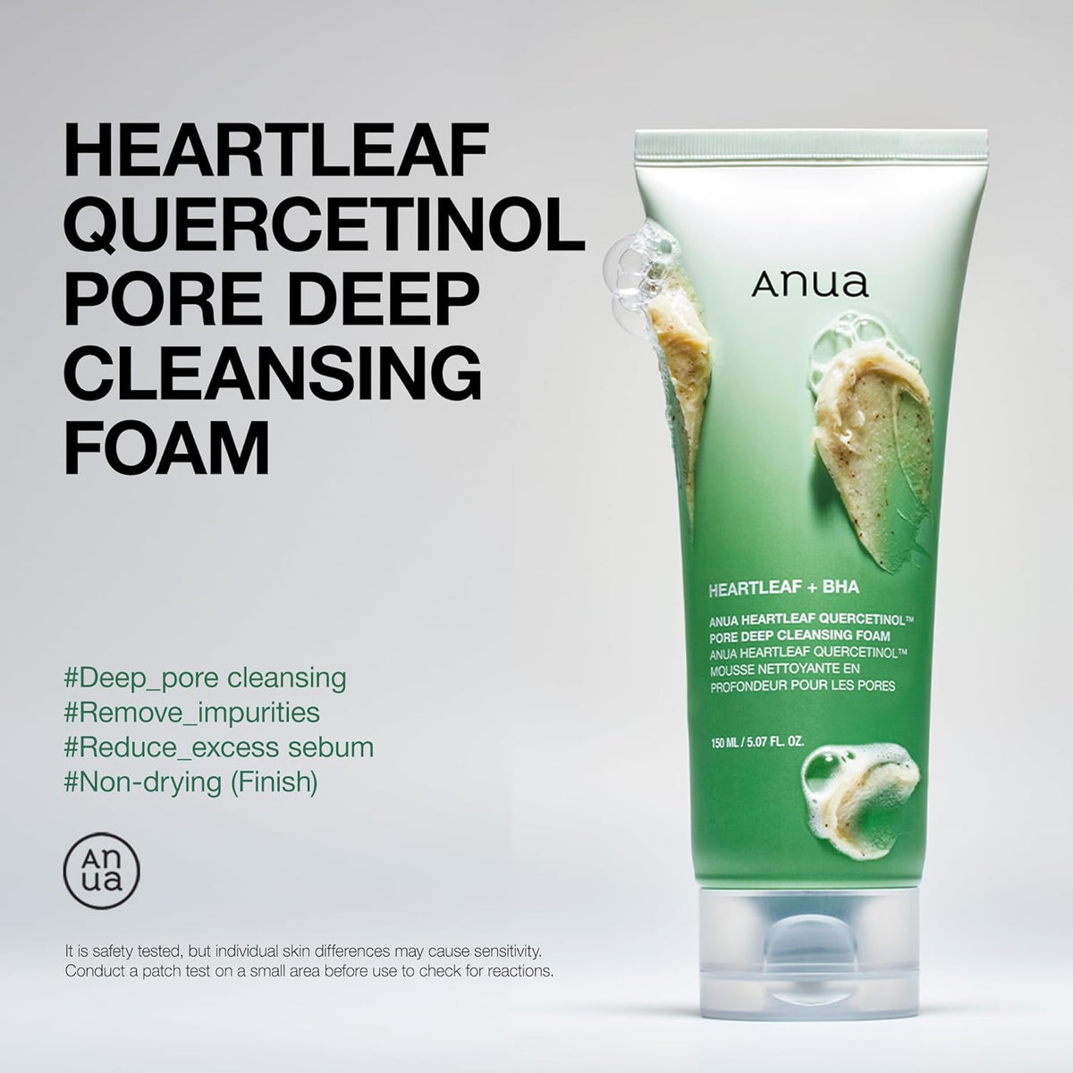 [ANUA] Heartleaf BHA Quercetinol Pore Deep Cleansing Foam 150ml - Lahab Beauty | لهب بيوتي