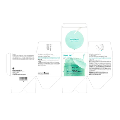 [Anua] PDRN 100 Hyaluronic Acid Glow Pad 60 EA - Lahab Beauty | لهب بيوتي