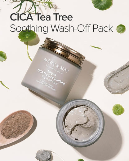 Mary&May Vegan Cica Tea Tree Soothing Wash Off Pack - 120g - Lahab Beauty | لهب بيوتي