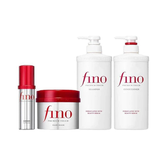 Fino Premium Touch Complete Hair Care Set (Shampoo + Conditioner + Treatment Mask + Oil ) - Lahab Beauty | لهب بيوتي