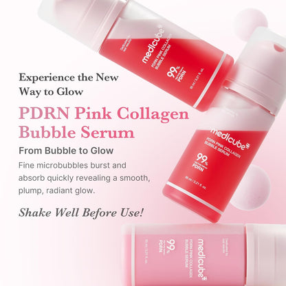 Medicube PDRN Pink Collagen Bubble Serum - 95ml - Lahab Beauty | لهب بيوتي