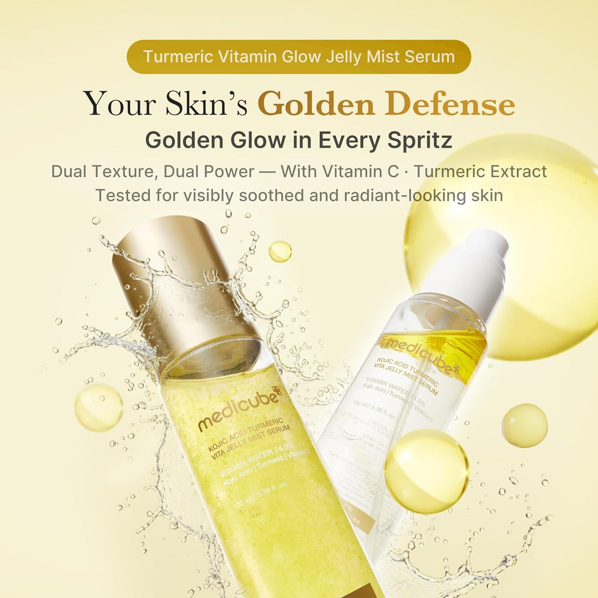 Medicube Turmeric Vitamin Gold Jelly Mist Serum - 100ml - Lahab Beauty | لهب بيوتي