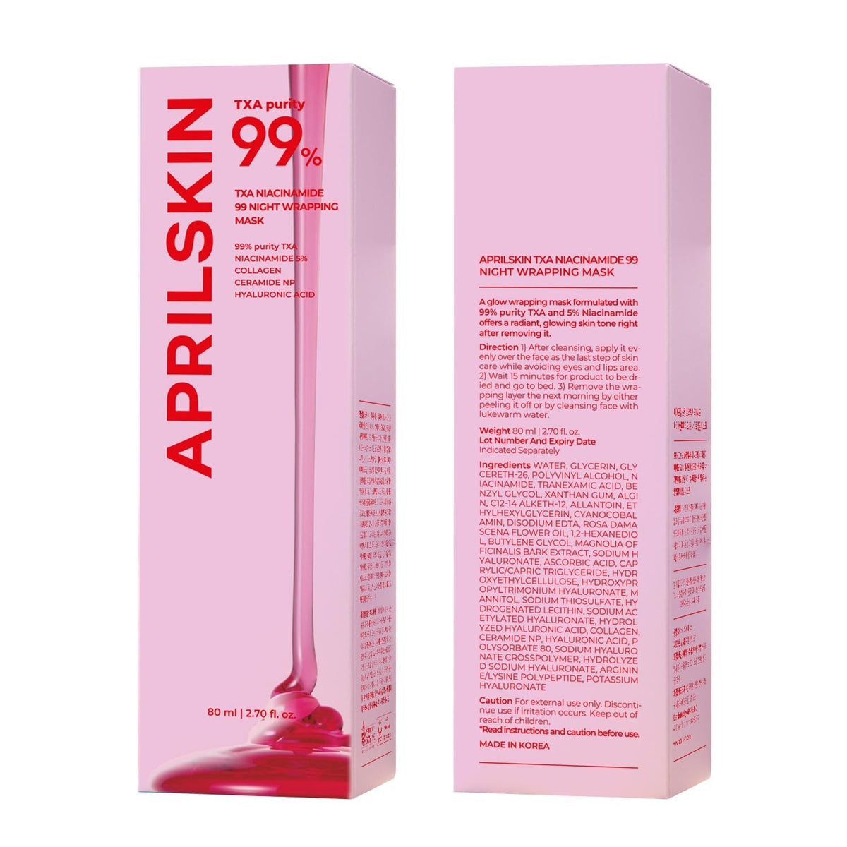 APRILSKIN TXA Niacinamide 99 Overnight Wrapping Mask - 80ml - Lahab Beauty | لهب بيوتي