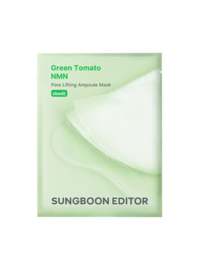 SUNGBOON EDITOR Green Tomato NMN Pore Lifting Ampoule Mask (23g x 10 Sheets) - Lahab Beauty | لهب بيوتي
