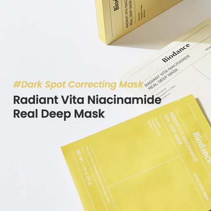 [BIODANCE] Yellow Radiant Vita Niacinamide Real Deep Mask - 4ea/8ea/12ea/16ea - Lahab Beauty | لهب بيوتي