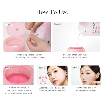 Medicube PDRN Pink Collagen Toning Gel Toner Pad - 70 pads - Lahab Beauty | لهب بيوتي