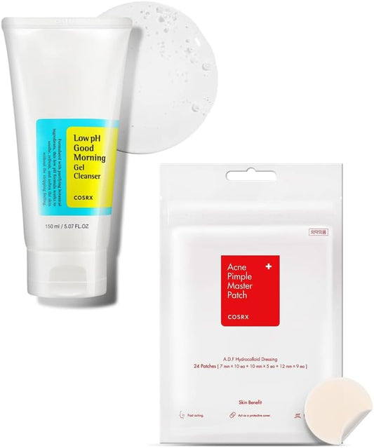 COSRX Combo Good Morning Low-Ph Cleanser 150ml + Acne Pimple Patch (1 Pack, 24 Count) - Lahab Beauty | لهب بيوتي