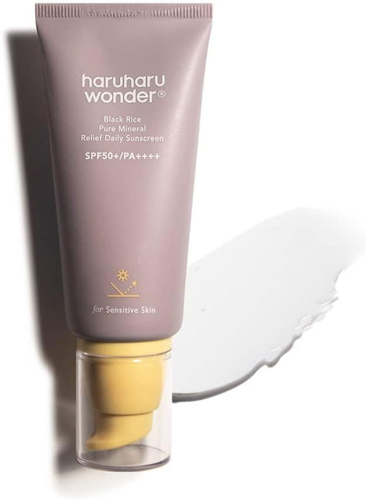 Haruharu Wonder Black Rice Pure Mineral Relief Daily Sunscreen 50ml - Lahab Beauty | لهب بيوتي