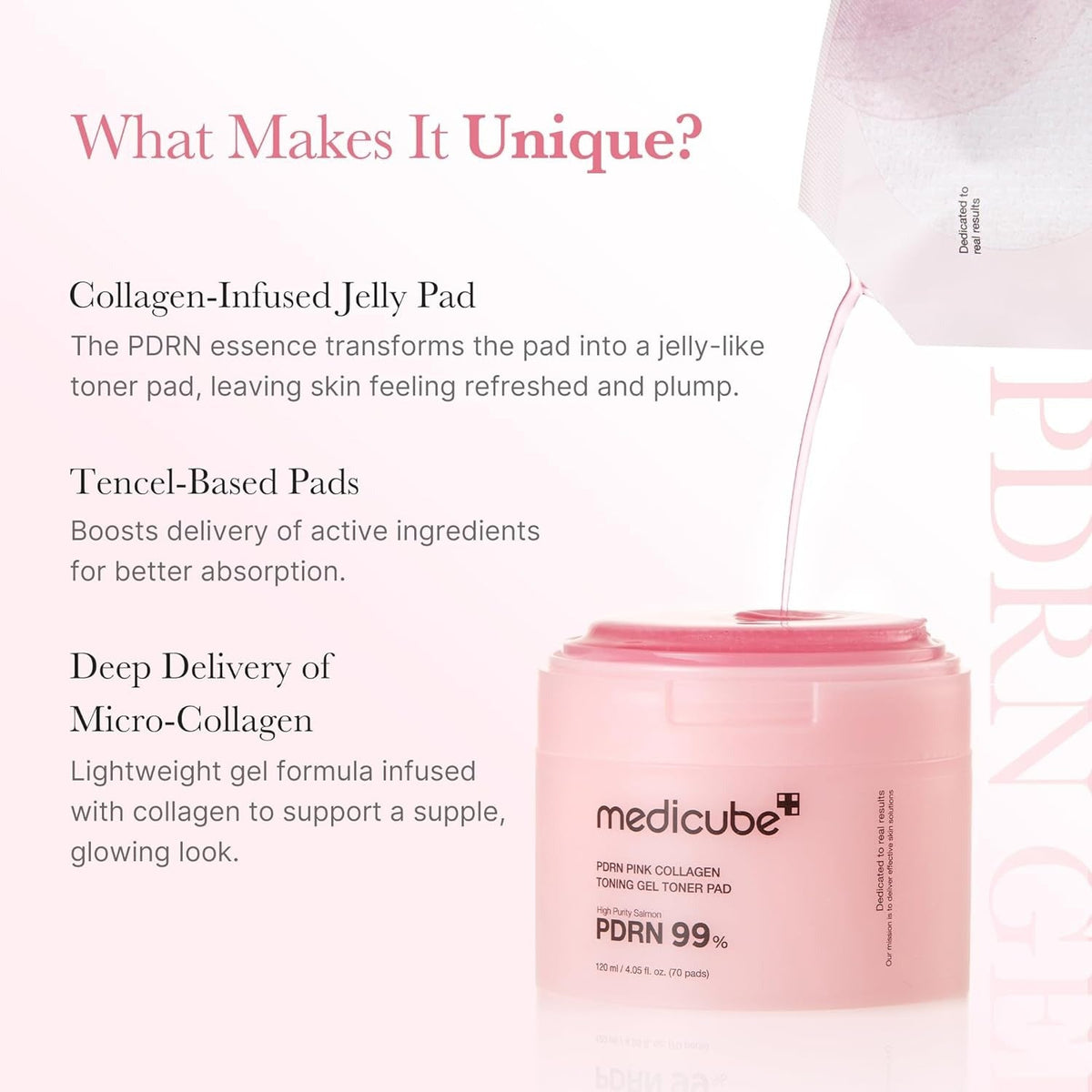 Medicube PDRN Pink Collagen Toning Gel Toner Pad - 70 pads - Lahab Beauty | لهب بيوتي
