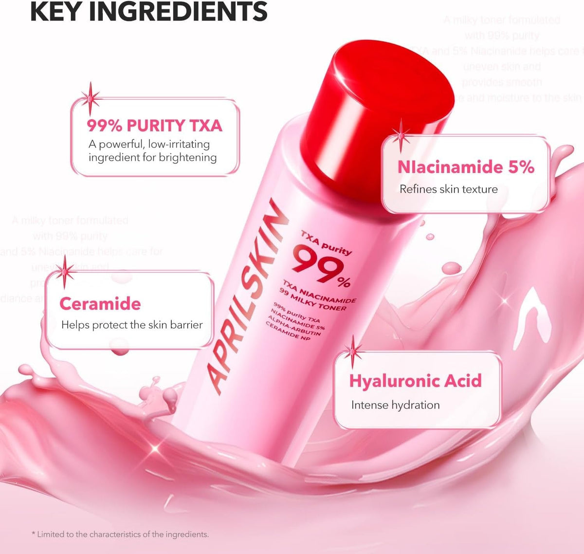 APRILSKIN TXA + Niacinamide 99 Pink Milky Toner -  150ml - Lahab Beauty | لهب بيوتي