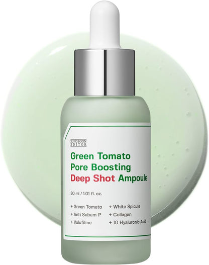 SUNGBOON EDITOR Green Tomato Pore Boosting Deep Shot Ampoule 30ml - Lahab Beauty | لهب بيوتي