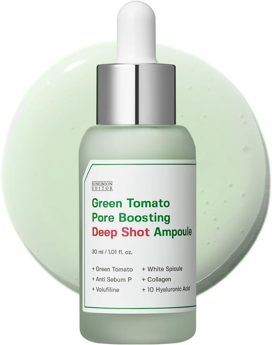 SUNGBOON EDITOR Green Tomato Pore Boosting Deep Shot Ampoule 30ml - Lahab Beauty | لهب بيوتي