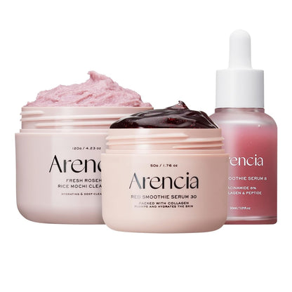 ARENCIA Red Collagen Jello Skin Trio – Poreless Skin Routine ❤️✨ - Lahab Beauty | لهب بيوتي