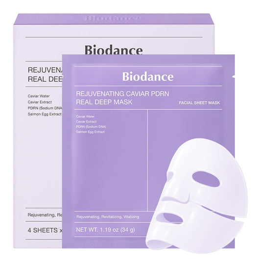 BIODANCE Rejuvenating Caviar PDRN Real Deep Mask, Overnight Hydrogel Mask, Skin Firming, Radiance, Enhancing Skin Recovery, Korean Skin Care, Valentines Day Gifts for Her | 1.19oz(34g) x 4ea - Lahab Beauty | لهب بيوتي