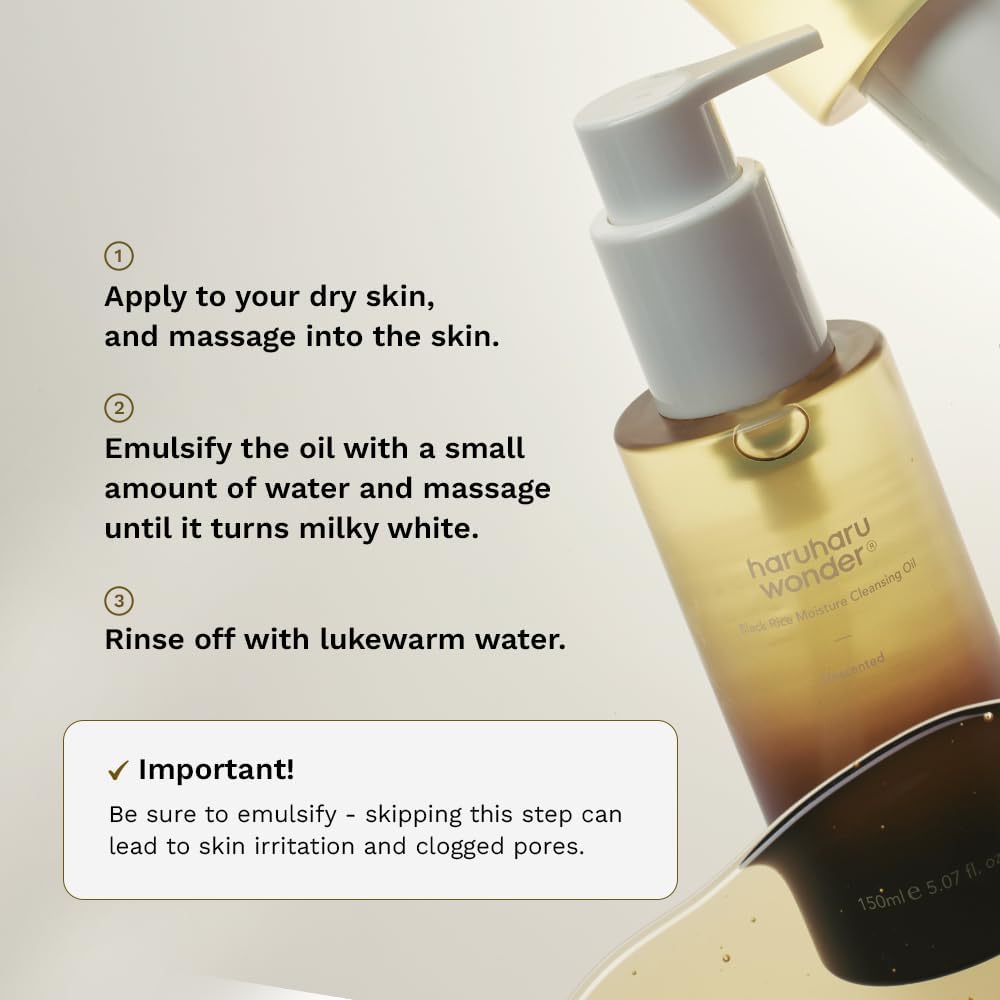 haruharu wonder Black Rice Moisture Deep Cleansing Oil - Lahab Beauty | لهب بيوتي