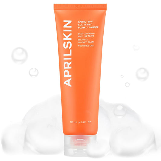 APRILSKIN Carrotene Clarifying Foam Cleanser – 120ml 🌿✨ - Lahab Beauty | لهب بيوتي