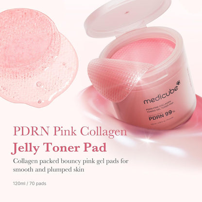 Medicube PDRN Pink Collagen Toning Gel Toner Pad - 70 pads - Lahab Beauty | لهب بيوتي