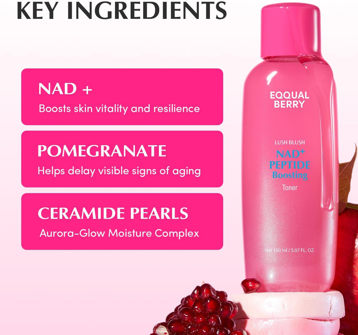 EQQUALBERRY NAD+ Peptide Boosting Toner 150ml - Lahab Beauty | لهب بيوتي