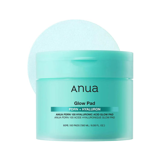 [Anua] PDRN 100 Hyaluronic Acid Glow Pad 60 EA - Lahab Beauty | لهب بيوتي