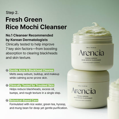 ARENCIA Rice Mochi Double Cleansing Duo – Clear Skin Routine for Acne-Prone Skin 🌿✨ - Lahab Beauty | لهب بيوتي