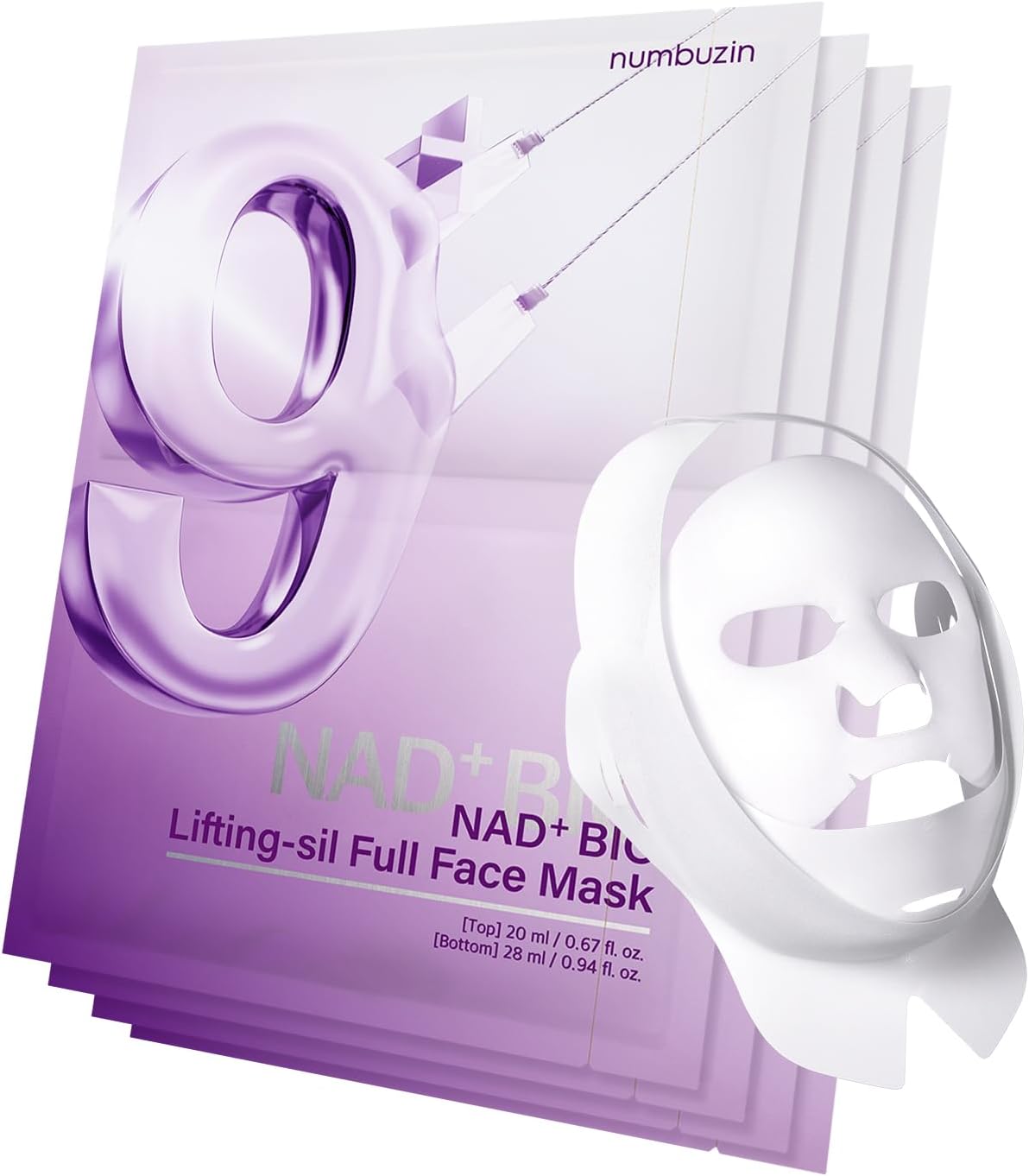 numbuzin No.9 Sheet Mask | NAD+ BIO Lifting-sil Full Face Mask - 4EA - Lahab Beauty | لهب بيوتي