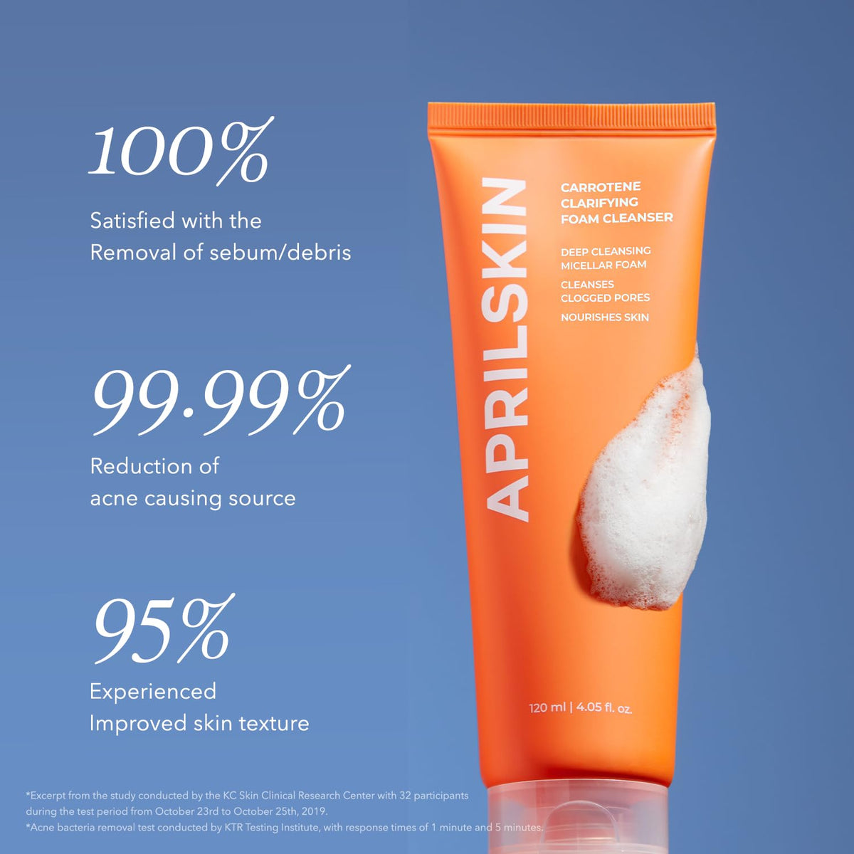 APRILSKIN Carrotene Clarifying Foam Cleanser – 120ml 🌿✨ - Lahab Beauty | لهب بيوتي