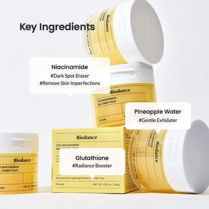 [Biodance] Vita Niacinamide Gel Toner Pads (60 pads) - Lahab Beauty | لهب بيوتي