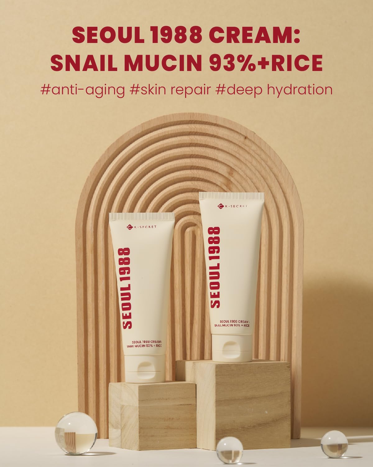 K-SECRET SEOUL 1988 Snail Mucin 93% Cream - Lahab Beauty | لهب بيوتي