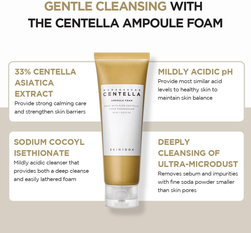 [SKIN1004] Madagascar Centella Ampoule Foam – Gentle Deep Cleansing Foam | 125ml - Lahab Beauty | لهب بيوتي