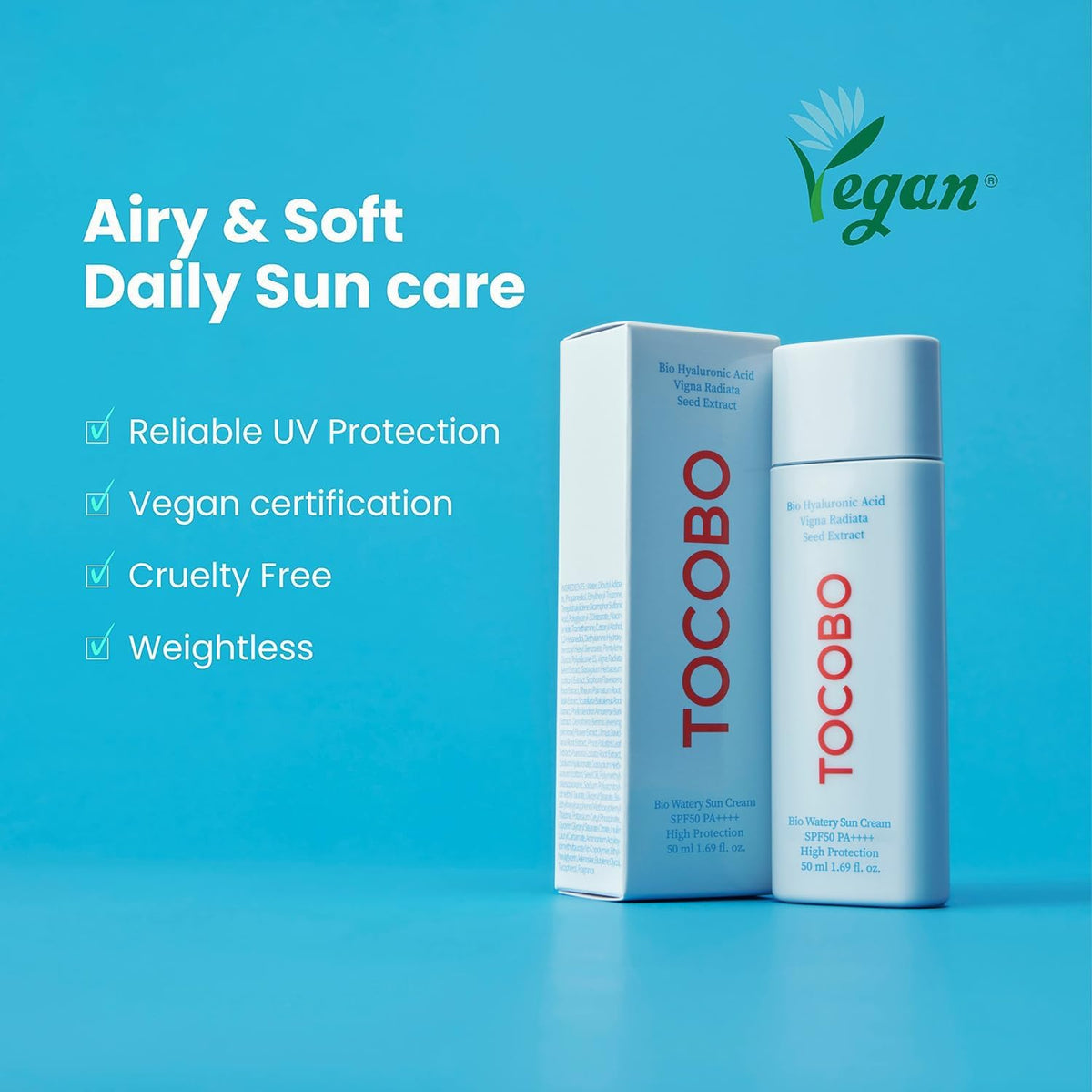 Tocobo Bio Watery Sun Cream SPF50+ PA++++ - 50ml - Lahab Beauty | لهب بيوتي