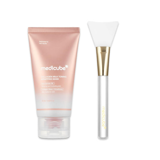 MEDICUBE Collagen Milky Glazed Wrapping Mask & Jelly Brush Duo - Lahab Beauty | لهب بيوتي