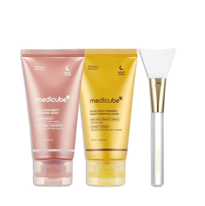 MEDICUBE Viral Glass Glow Overnight Wrapping Mask Duo - Lahab Beauty | لهب بيوتي