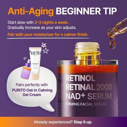 Purito Seoul Retinol Retinal 2000 NAD+ Serum 30ml - Lahab Beauty | لهب بيوتي