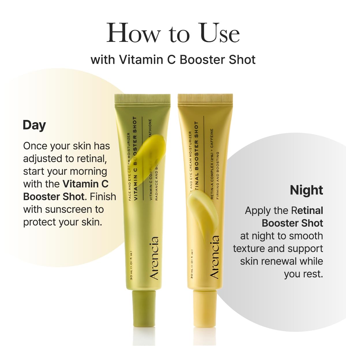 Arencia Vitamin C and Retinal Booster Shot Duo - for Dark-spot care and Tightening Fine Lines, Pore, Wrinkles - Gift Set - Lahab Beauty | لهب بيوتي