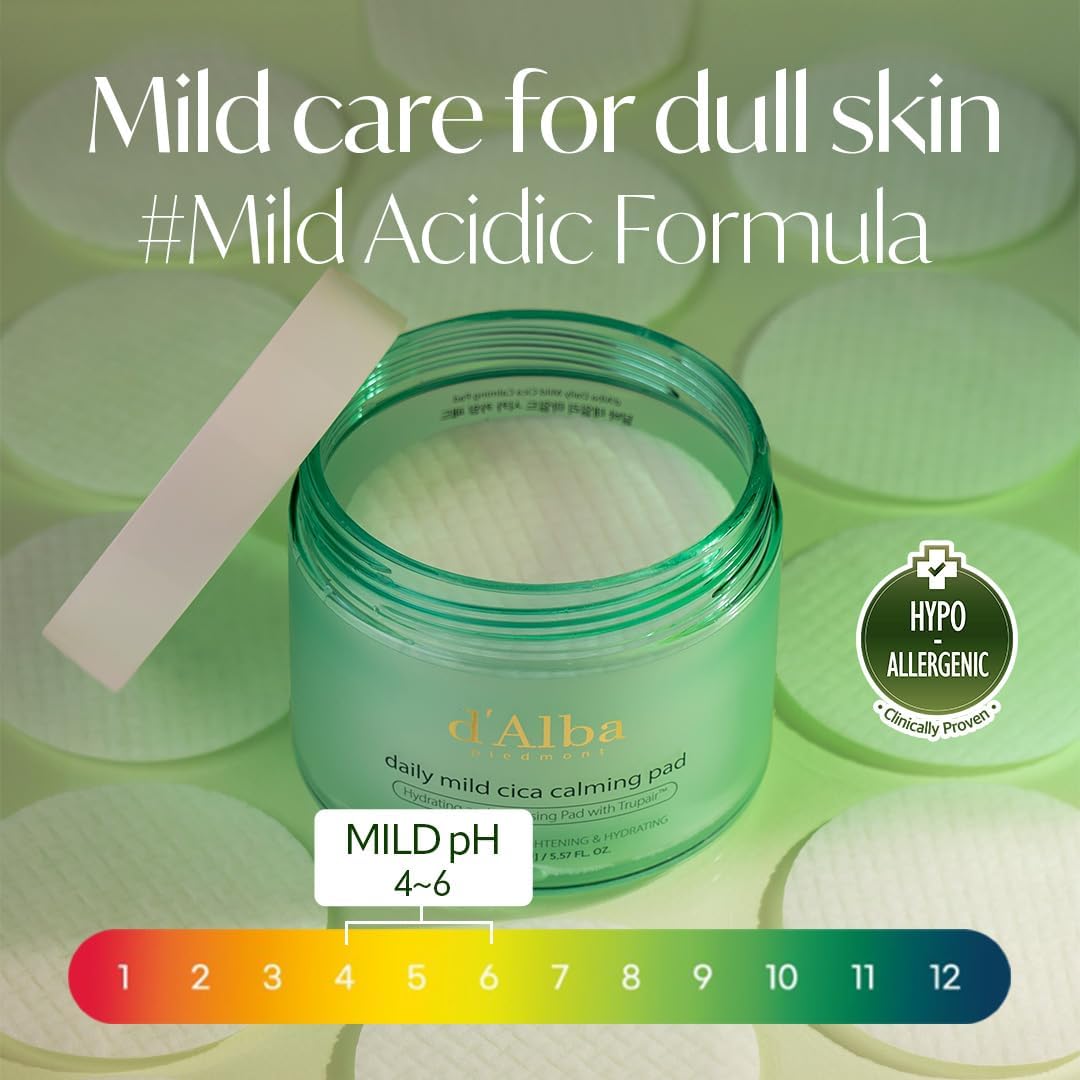 d’Alba Piedmont Daily Mild Cica Calming Pad (50 Pads / 165ml) - Lahab Beauty | لهب بيوتي