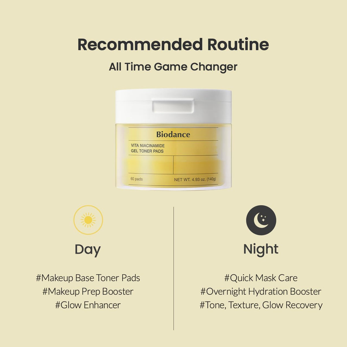 [Biodance] Vita Niacinamide Gel Toner Pads (60 pads) - Lahab Beauty | لهب بيوتي