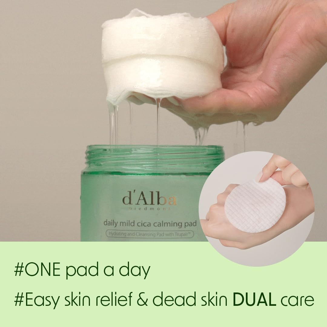 d’Alba Piedmont Daily Mild Cica Calming Pad (50 Pads / 165ml) - Lahab Beauty | لهب بيوتي
