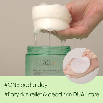 d’Alba Piedmont Daily Mild Cica Calming Pad (50 Pads / 165ml) - Lahab Beauty | لهب بيوتي