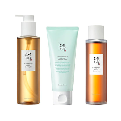 Beauty of Joseon Cleansing & Moisture Trio Ginseng Cleansing Oil Green Plum Cleanser Ginseng Essence Water Deep Cleansing and Hydration Korean Skincare - Lahab Beauty | لهب بيوتي