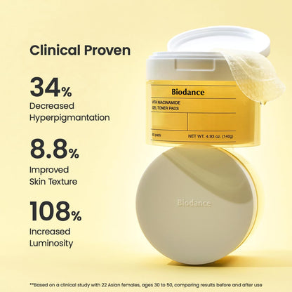[Biodance] Vita Niacinamide Gel Toner Pads (60 pads) - Lahab Beauty | لهب بيوتي
