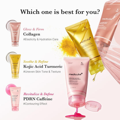 Medicube PDRN Pink Caffeine Overnight Wrapping Mask – Firm & Glow Night Film 75 ml - Lahab Beauty | لهب بيوتي